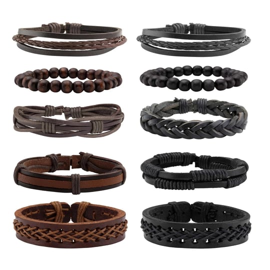 milakoo-10-pcs-braided-leather-bracelet-for-men-women-wooden-beaded-bracelets-wrap-adjustable-1