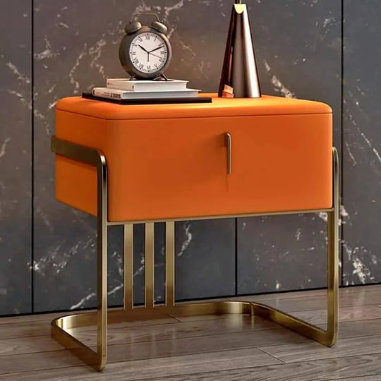 minimalist-orange-nightstand-upholstered-leather-surface-with-1-drawer-in-gold-1