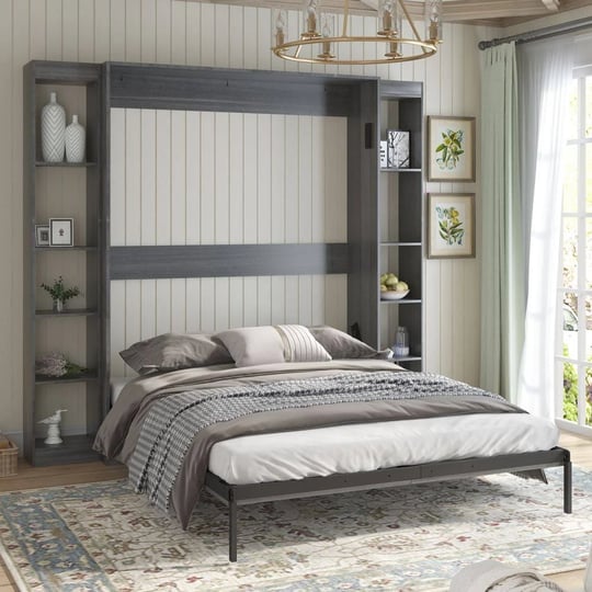 mjkone-murphy-bed-space-saving-wall-bed-with-side-cabinet-dark-gray-with-2-side-cabinet-1