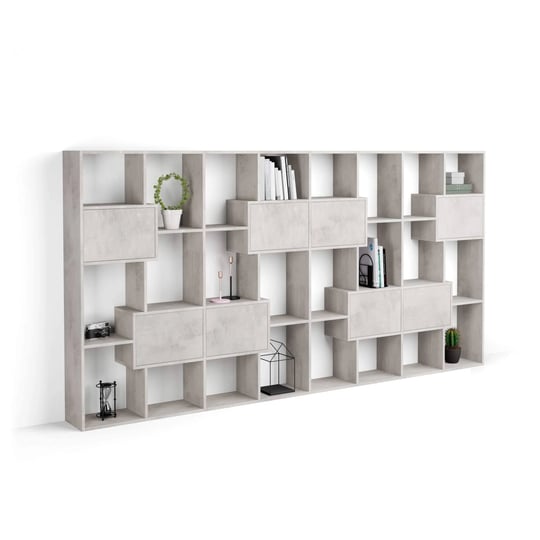 mobili-fiver-iacopo-l-bookcase-with-panel-doors-63-3-x-123-9-in-concrete-grey-made-in-italy-1