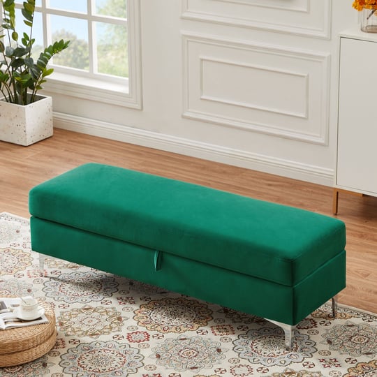 modern-benches-with-storage-for-living-room-bedroom-green-1
