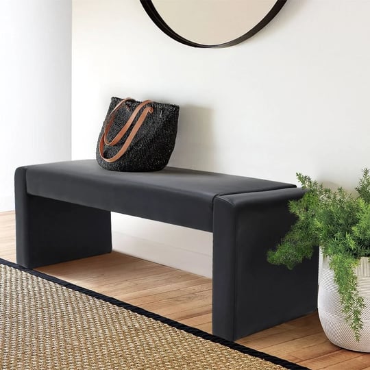 modern-faux-leather-47-waterfall-bench-black-1