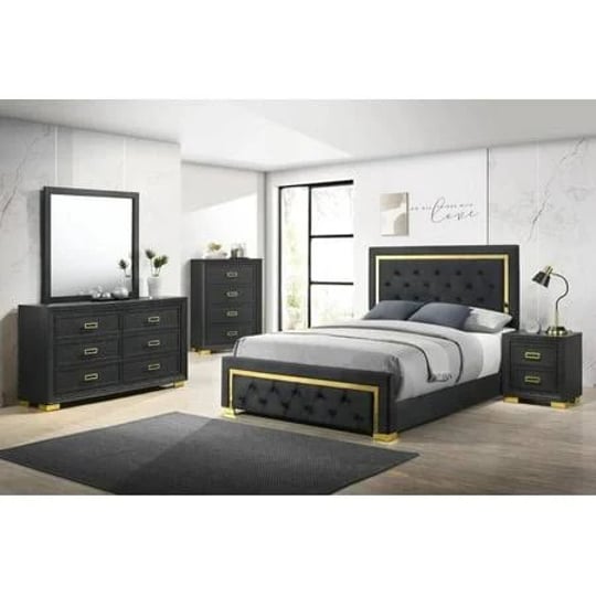 modern-glam-4pc-bedroom-set-queen-size-panel-bed-furniture-gold-black-finish-1