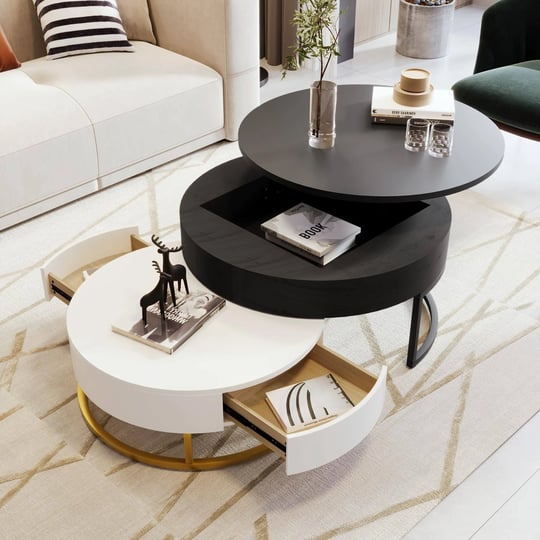 modern-round-lift-top-nesting-coffee-tables-with-2-drawers-for-living-room-white-black-1