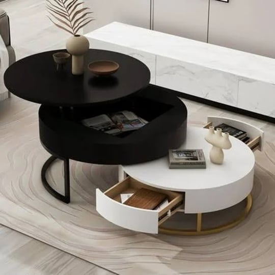 modern-round-lift-top-nesting-coffee-tables-with-2-drawers-white-black-size-31-5-1