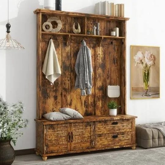 modern-style-hall-tree-with-storage-cabinet-and-2-large-drawers-widen-mudroom-bench-with-5-coat-hook-1