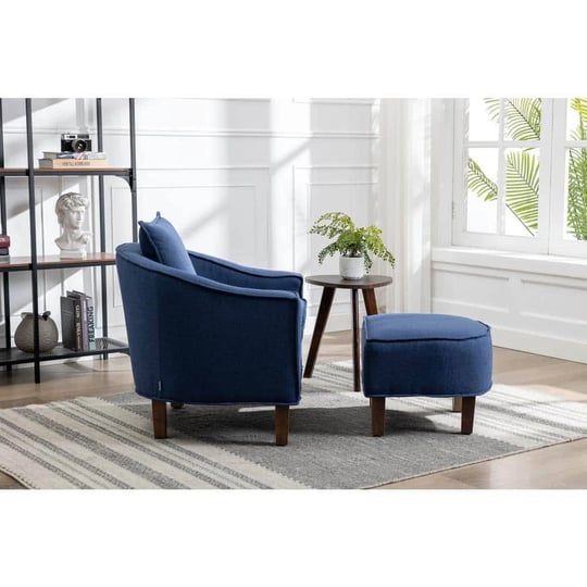 modern-upholstered-comfy-navy-blue-linen-fabric-accent-chair-with-ottoman-1