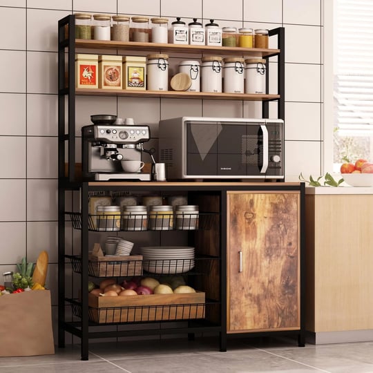 naiyufa-kitchen-bakers-rack-with-baskets-and-doorindustrial-microwave-oven-standkitchen-utility-stor-1