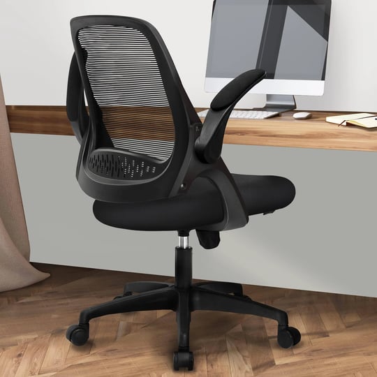 neo-chair-adjustable-office-chair-with-flip-up-padded-armrest-ergonomic-back-support-black-1