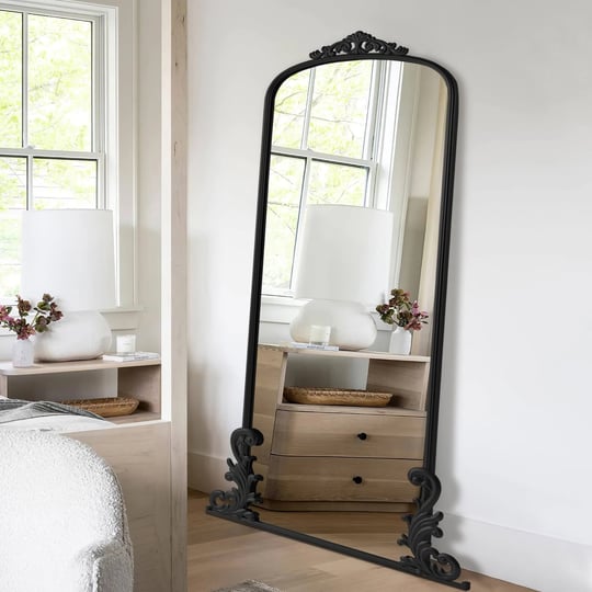 neutype-29-in-w-x-68-in-h-arch-black-framed-full-length-floor-mirror-ls-a-mr05063-1