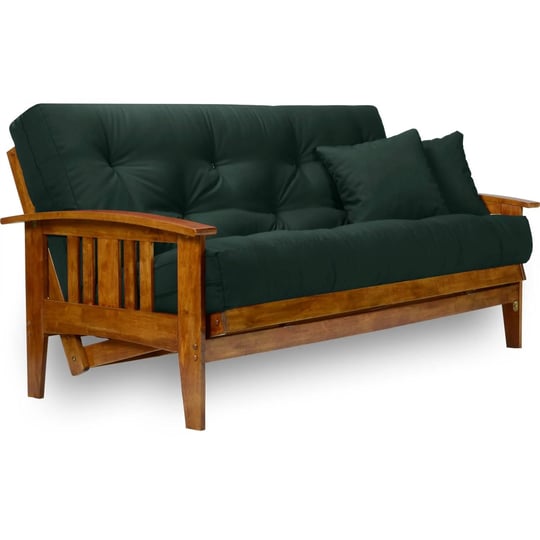 nirvana-futons-westfield-futon-set-queen-size-frame-8-mattress-twill-hunter-green-cover-1