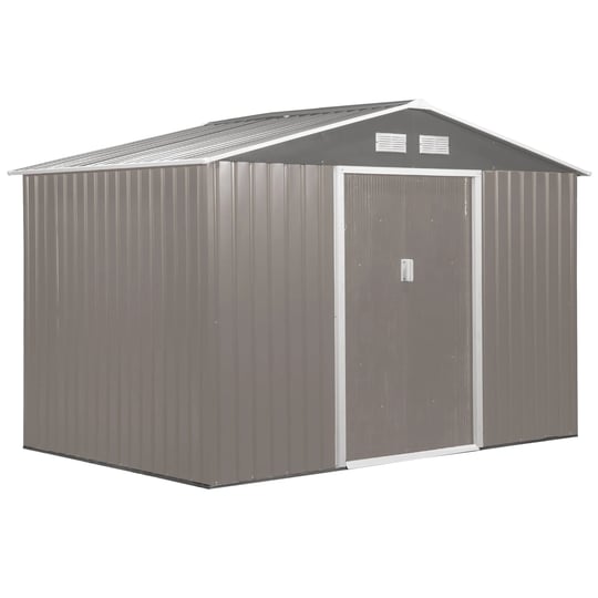 outsunny-9-x-6-metal-outdoor-utility-storage-tool-shed-kit-backyard-garden-gray-1