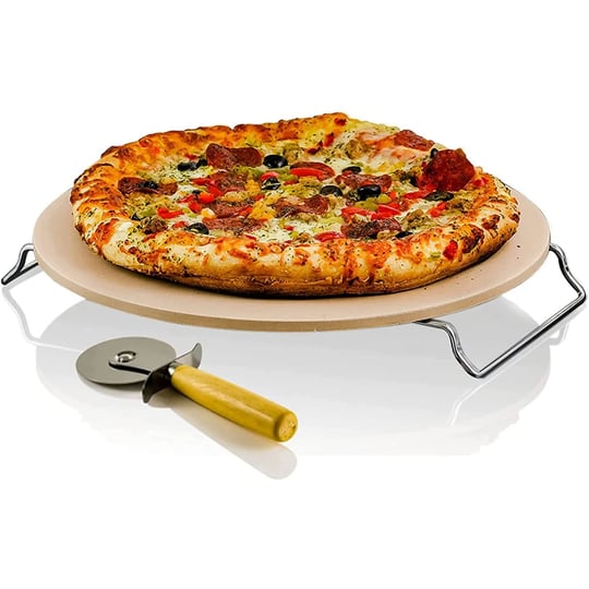 ovente-pizza-ceramic-stone-13-inches-with-free-crust-cutter-wheel-bw10132b-1