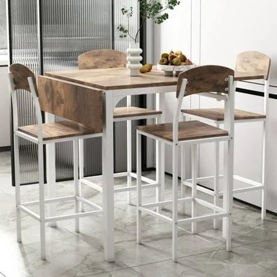 paproos-5-piece-counter-height-dining-table-and-chairs-set-brown-finish-drop-leaf-dinner-table-and-4-1