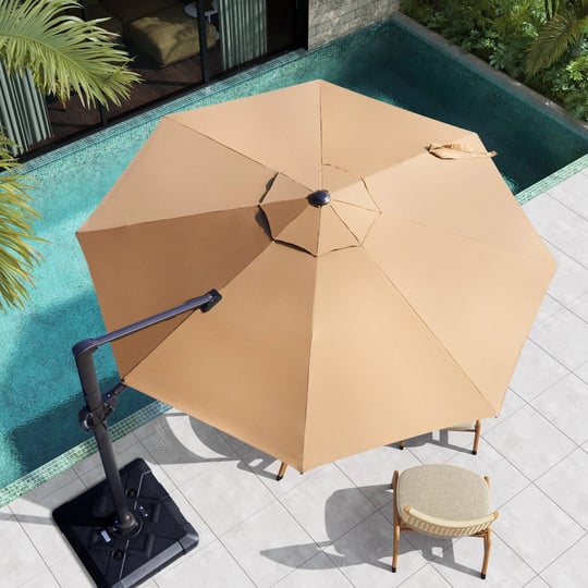 pellebant-12-x-12-ft-round-heavy-duty-aluminum-360-degree-rotation-cantilever-patio-umbrella-in-tan-1