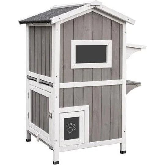 petscosset-27-3-cat-house-outdoor-with-view-door-wood-feral-cat-shelter-for-small-animalsgrey-size-2-1