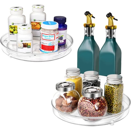 puricon-pack-of-2-lazy-susan-rotating-tray-kitchen-organiser-transparent-rotating-plate-for-refriger-1