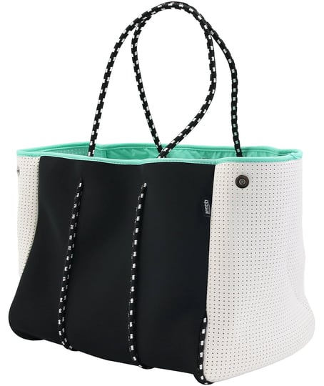 qogir-neoprene-multipurpose-beach-bag-tote-with-inner-zipper-pocket-and-movable-board-black-1