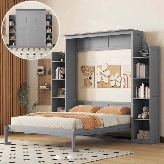 queen-size-murphy-bed-wall-bed-with-storage-shelves-led-lights-wood-folding-cabinet-bed-for-bedroom--1