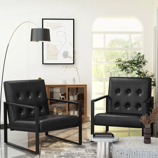 recaceik-accent-chair-set-of-2-metal-arm-chair-button-tufted-office-1
