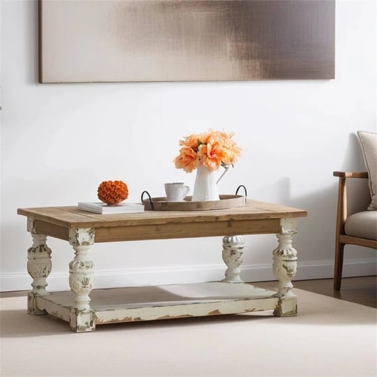 rectangle-coffee-wooden-coffee-tablefrench-country-coffee-table-brownantique-white-1