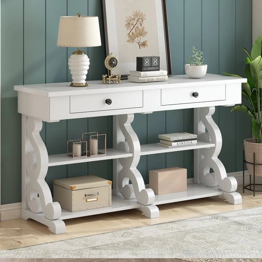 retro-console-table-sideboard-with-ample-storageopen-shelves-and-drawers-for-entrancedinning-room-an-1
