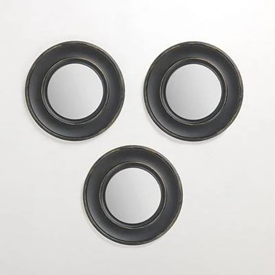 round-black-framed-wall-mirrors-set-of-3-black-small-wood-kirklands-home-1