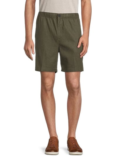 saks-fifth-avenue-mens-stretch-100-linen-shorts-olive-size-xxl-1