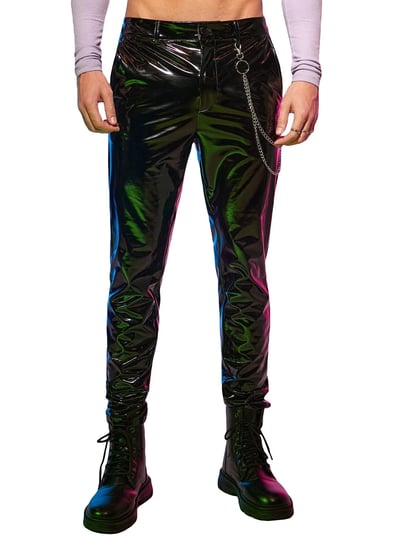 shenhe-mens-leather-pants-chain-detail-pants-slim-fit-pants-with-pocket-1