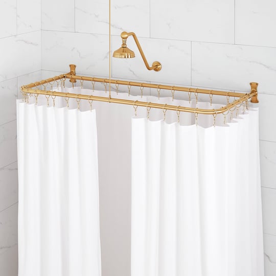 signature-hardware-904986-54x27-54-x-27-rectangle-brass-shower-rod-brushed-gold-bath-and-shower-acce-1