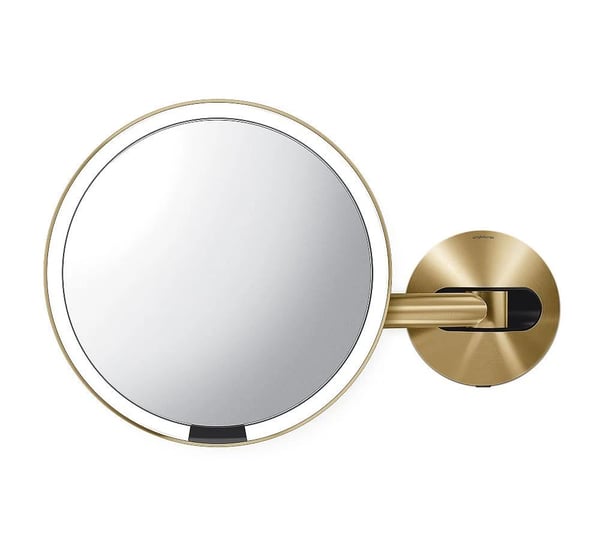 simplehuman-wall-mount-sensor-led-makeup-mirror-5x-magnification-brass-pottery-barn-1