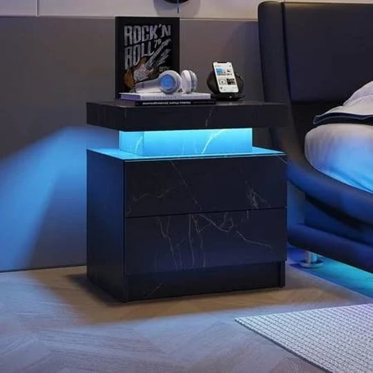 smuxee-modern-wood-led-nightstand-set-of-2-2-drawersliving-room-or-bedroom-end-tablesblack-gold-1