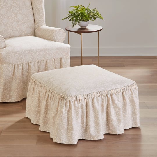 surefit-essential-twill-ottoman-slipcover-neutral-floral-1