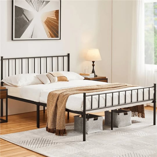 topeakmart-full-metal-bed-with-spindle-headboard-and-footboard-no-box-spring-needed-black-1