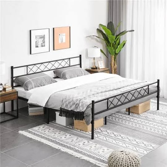 topeakmart-king-metal-bed-frame-with-crisscross-headboard-footboard-black-1