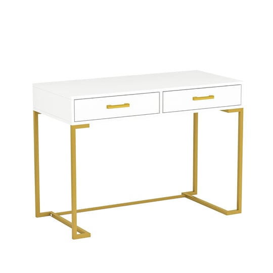 tribesigns-40-inch-computer-desk-white-and-gold-desk-with-2-drawers-modern-simple-home-office-desk-g-1