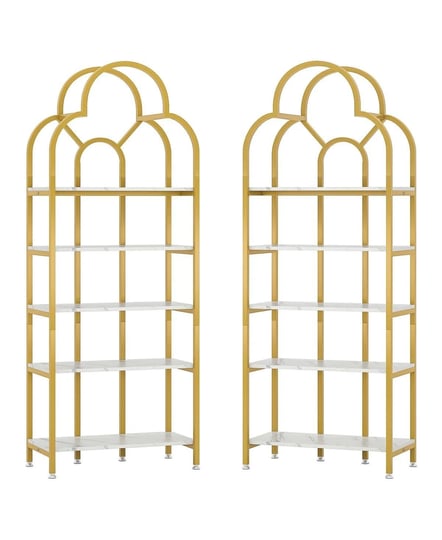 tribesigns-5-tier-gold-bookshelf-bookcase-set-of-2-modern-bookcase-with-open-storage-shelves-tall-di-1