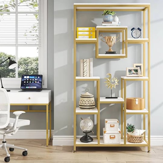 tribesigns-71-tall-11-tier-bookshelf-large-open-display-shelf-geometric-cubed-bookcase-shelf-1