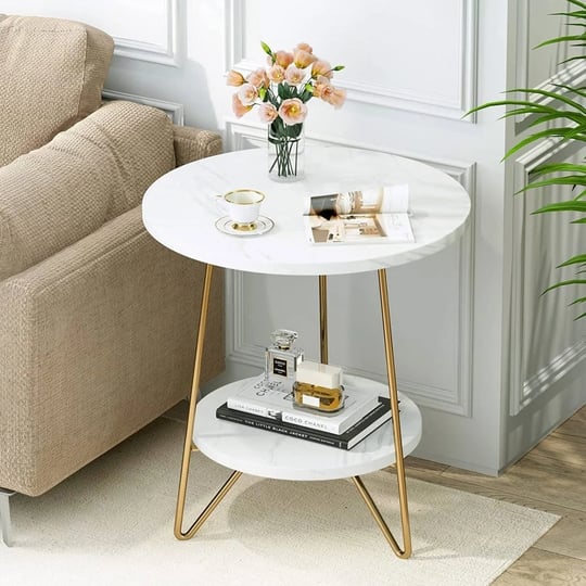 tribesigns-marble-end-table-2-tier-round-side-table-with-shelves-modern-gold-nightstand-bedside-tabl-1