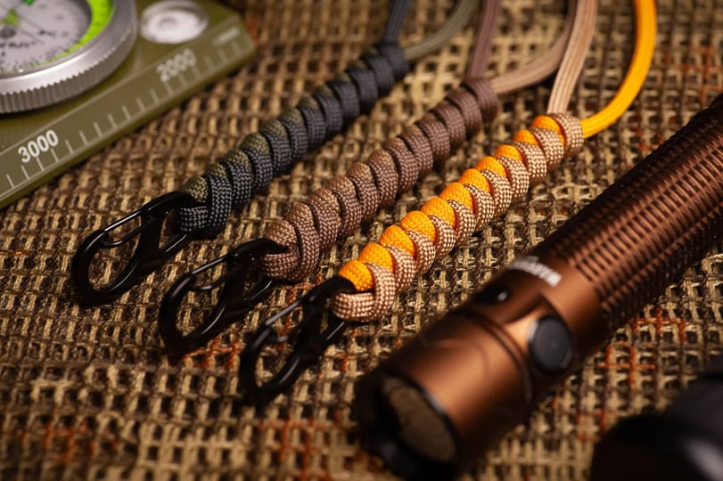 two-color-rounded-paracord-id-lanyard-with-breakaway-clasp-black-or-silver-carabiner-free-badge-hold-1