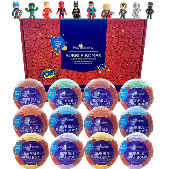 two-sisters-spa-bubble-bombs-superhero-surprise-set-bath-bombs-for-kids-with-toys-inside-12-pack-set-1