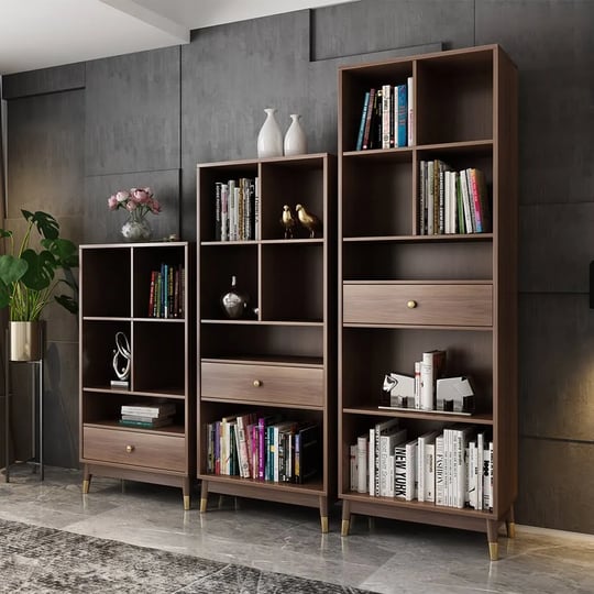ultic-modern-walnut-bookshelf-bookcase-with-metal-frame-and-drawer-1