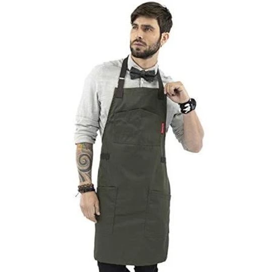 under-ny-sky-chef-apron-professional-green-twill-cotton-straps-smart-pockets-adjustable-for-men-and--1