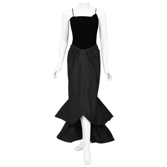 vintage-1950s-philip-hulitar-old-hollywood-black-silk-hourglass-fishtail-dress-1