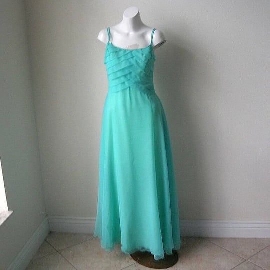 vintage-50s-aqua-chiffon-fish-scale-evening-gown-formal-party-dress-1