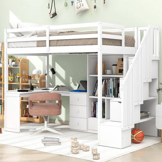 white-twin-size-wood-loft-bed-with-l-shaped-desk-and-4-drawers-cabinet-and-storage-staircase-1