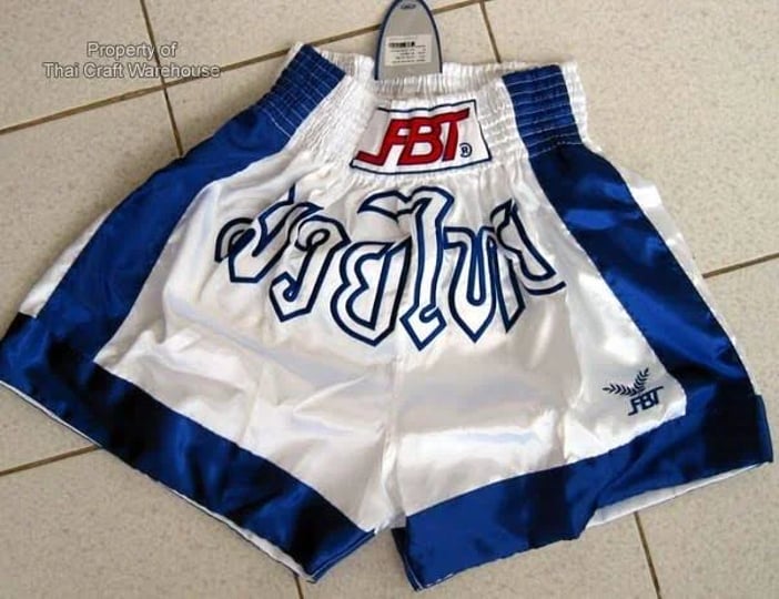white-w-blue-stripe-fbt-s-muaythai-shorts-script-thai-1