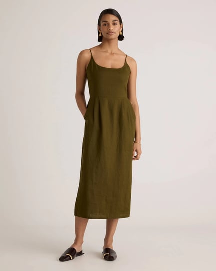 womens-100-european-linen-scoop-neck-midi-dress-in-martini-olive-size-medium-by-quince-1