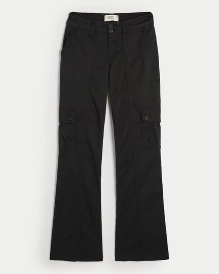 womens-mid-rise-relaxed-cargo-boot-pants-in-black-size-8-r-9-r-29w-from-hollister-1