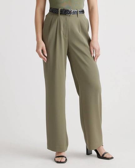 womens-stretch-crepe-pleated-wide-leg-pants-in-olive-size-0-recycled-polyester-by-quince-1